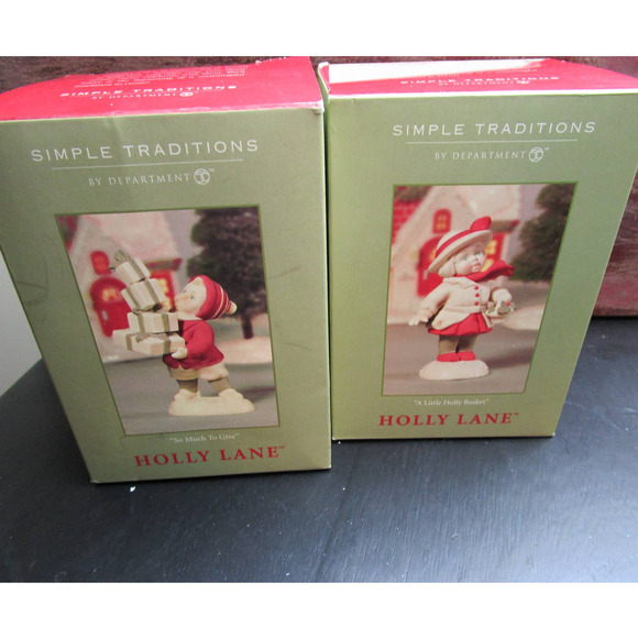 Dept 56 Holly Lane Christmas figurines Dept 56 x 2 original packaging - Picture 12 of 12